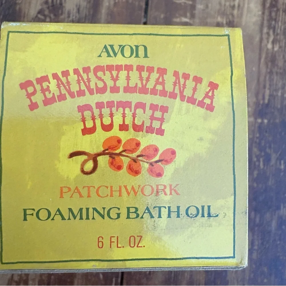💚Avon Vintage Yellow Pennsylvania Dutch Bath Oil Set